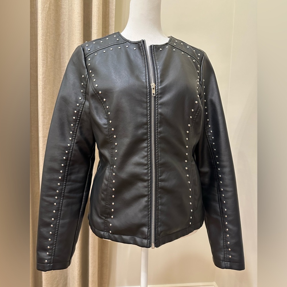 Women’s Baccini Faux Leather Black Jacket
